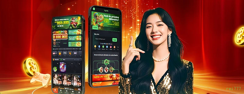 Imagem promocional do aplicativo mobile da rei777