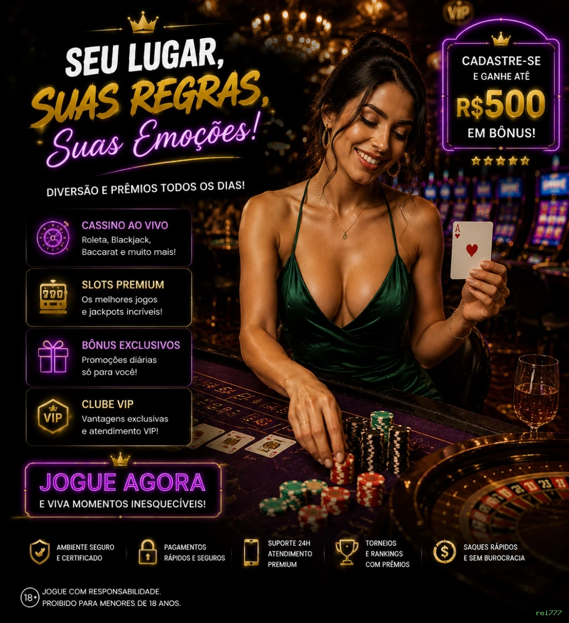 Imagem promocional dos jogos de lottery da rei777